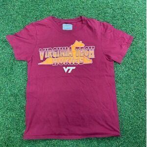 Captivating Virginia Tech Hokies T-Shirt Maroon VT Graphic Tee Small
